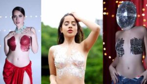 Urfi Javed: कैमरे के सामने कई बार टॉपलेस हुईं उर्फी, ग्लिटर तो कभी चिपकाया शीशा