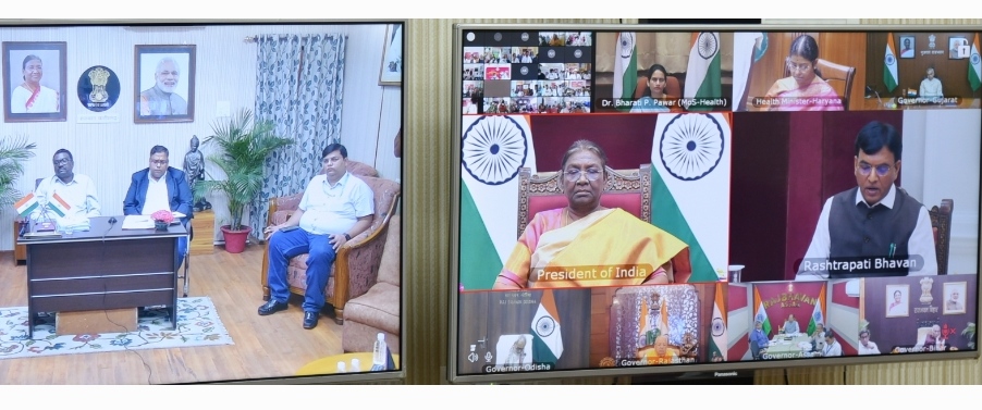 राष्ट्रपति श्रीमती मुर्मु ने टी.बी. मुक्त भारत अभियान का वर्चुअल उद्घाटन किया