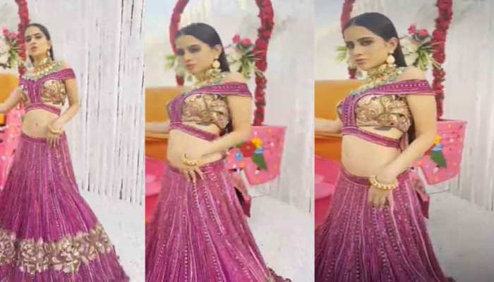 Urfi Javed : उर्फी का लहंगा लुक देख के लोगों को नहीं हो रहा यकीन, दिखाई दुल्हन सी अदाएं