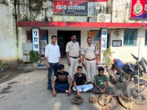 Raigarh News : गोदाम से चोरी ट्रेलर वाहन के क्राउन के साथ 3 आरोपी गिरफ्तार…गोदाम मालिक दर्ज कराई चोरी की रिपोर्ट…गश्त दौरान पुलिस की पकड़ में आये आरोपी…