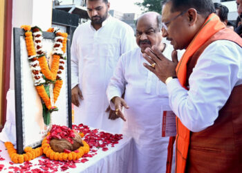 मुख्यमंत्री ने छत्तीसगढ़ महतारी की प्रतिमा पर माल्यार्पण कर उन्हें नमन किया