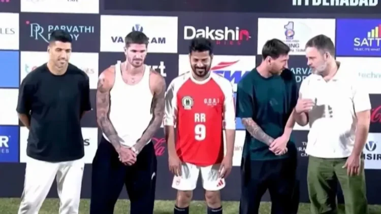 हैदराबाद में राहुल गांधी से मिले लियोनल मेसी, गिफ्ट में दी स्पेशल जर्सी, देखें VIDEO