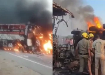 ट्रक से टकराई यात्री बस, आग के गोले में तब्दील हुए दोनों वाहन, 14 जिंदा जले; कई गंभीर रूप से घायल
