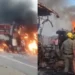 ट्रक से टकराई यात्री बस, आग के गोले में तब्दील हुए दोनों वाहन, 14 जिंदा जले; कई गंभीर रूप से घायल