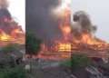 अयोध्या में यज्ञ स्थल पर लगी भीषण आग, पंडाल जलकर खाक, सामने आया वीडियो