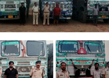 Raigarh News : “ऑपरेशन_प्रहार” के तहत रायगढ़ पुलिस की बड़ी कार्रवाई— 5 वाहनों से 21 लाख रुपये का अवैध कबाड़ जब्त