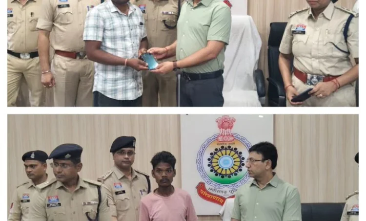 Raigarh News : “लौटी मुस्कान—128 मोबाइल रिकवर, एसएसपी शशि मोहन सिंह ने स्वामियों को सौंपे”