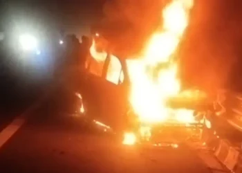 दिल्ली-मुंबई एक्सप्रेस-वे पर बड़ा हादसा, चलती कार में आग लगने से पांच लोग जिंदा जले