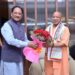 मुख्यमंत्री ने उत्तर प्रदेश के मुख्यमंत्री श्री योगी आदित्यनाथ का किया आत्मीय स्वागत