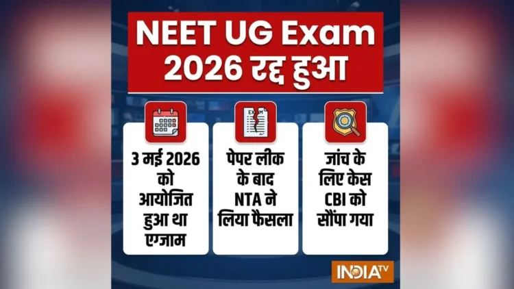 NEET Exam Cancelled: नीट यूजी 2026 की परीक्षा रद्द की गई, 3 मई को हुई थी आयोजित, पेपर लीक के बाद NTA ने लिया फैसला